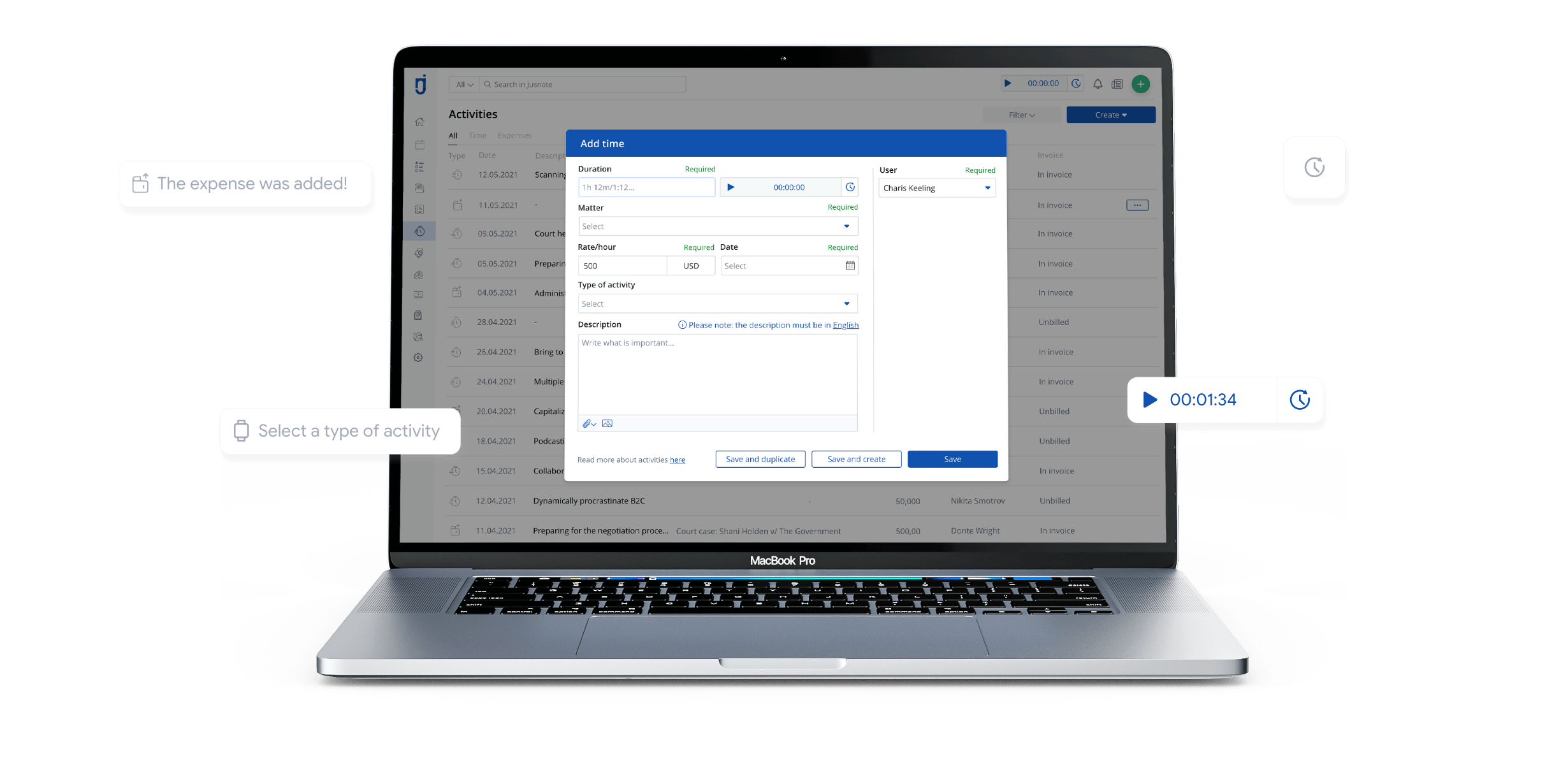 Billing and time management